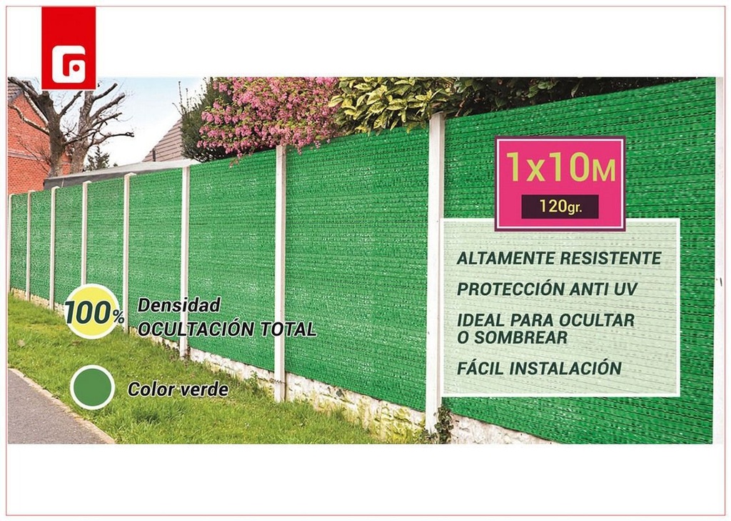 Rollo de malla sombrero verde 1 x 10 m - Jardín y protección solar