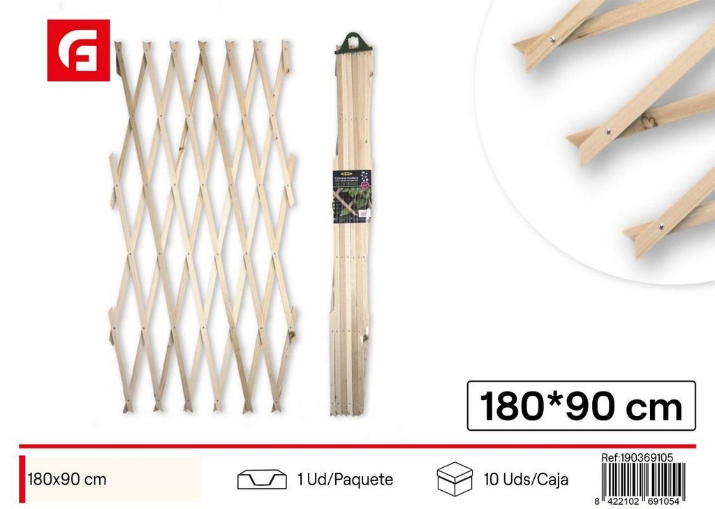 Celosía de madera natural 180 x 90 cm - Jardín y cercas