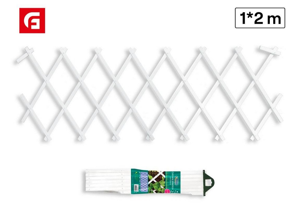 Celosía plegable plástico 1*2m blanco - Accesorios de jardín y mallas de sombra