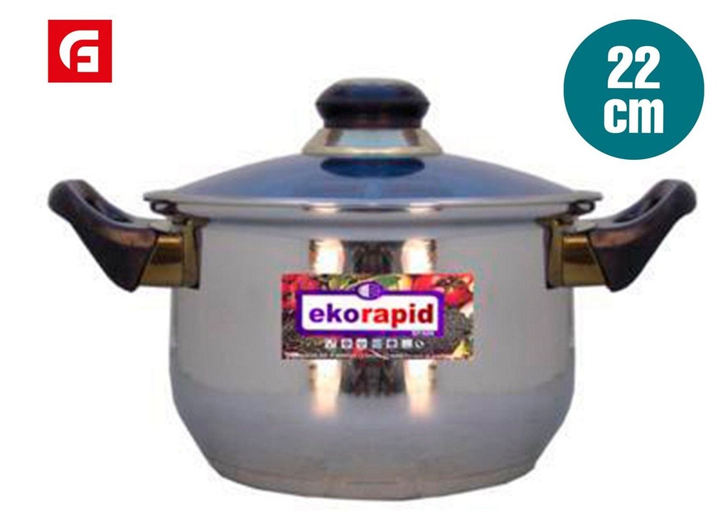 Cazuela de acero inoxidable de 22 cm - Utensilios de cocina