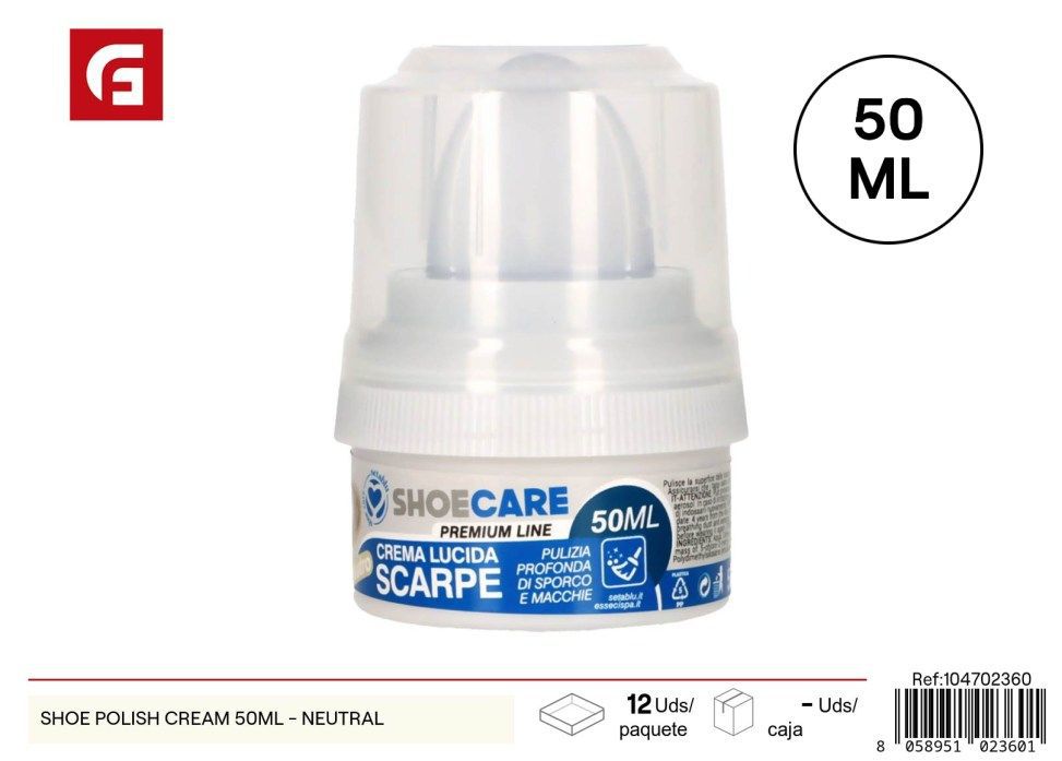 Crema de limpiar zapatos 50ml - Productos de cuidado de calzado