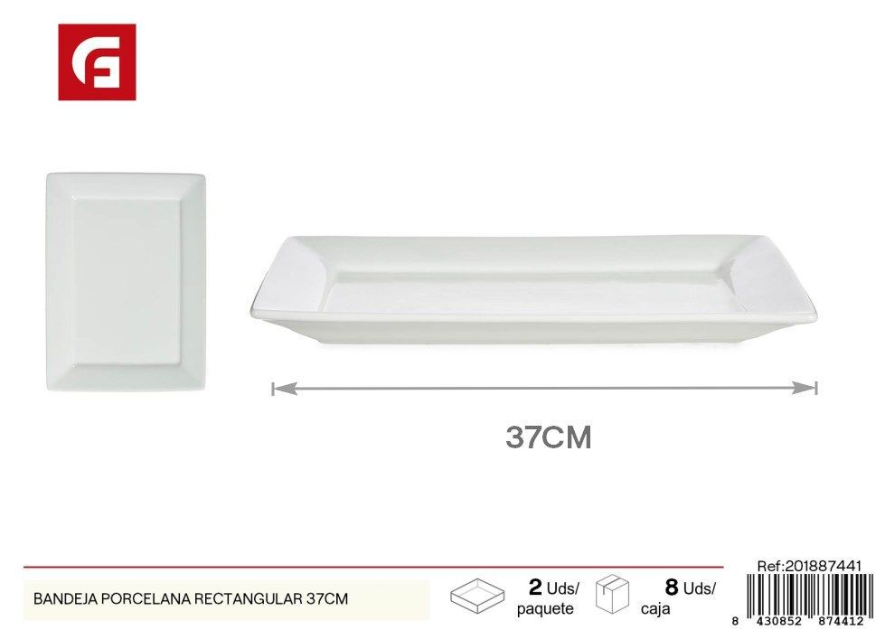 Bandeja de porcelana rectangular 37cm - Utensilios de cocina