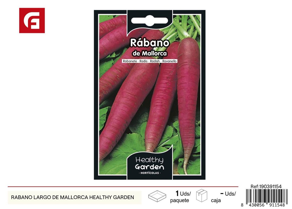 Semilla de rábano largo de Mallorca Healthy Garden - Semillas para el jardín
