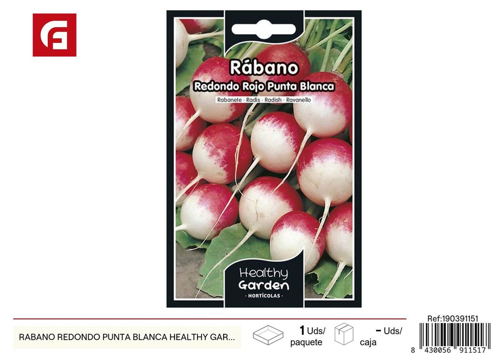 Semillas de rábanos redondo punta blanca - Variedades de cultivo fácil