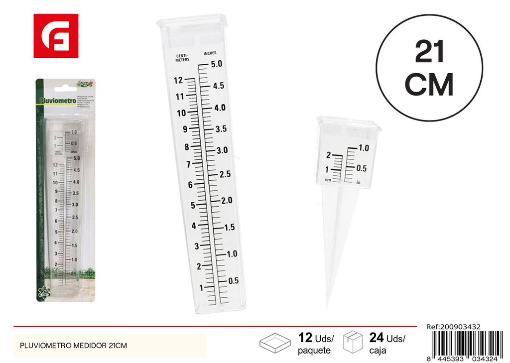 Pluviómetro medidor de 21 cm - Medidor de lluvia para jardines