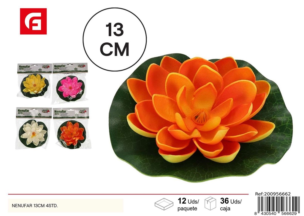 Nénufar artificial 13 cm 4 surtidos - Decoraciones para el jardín