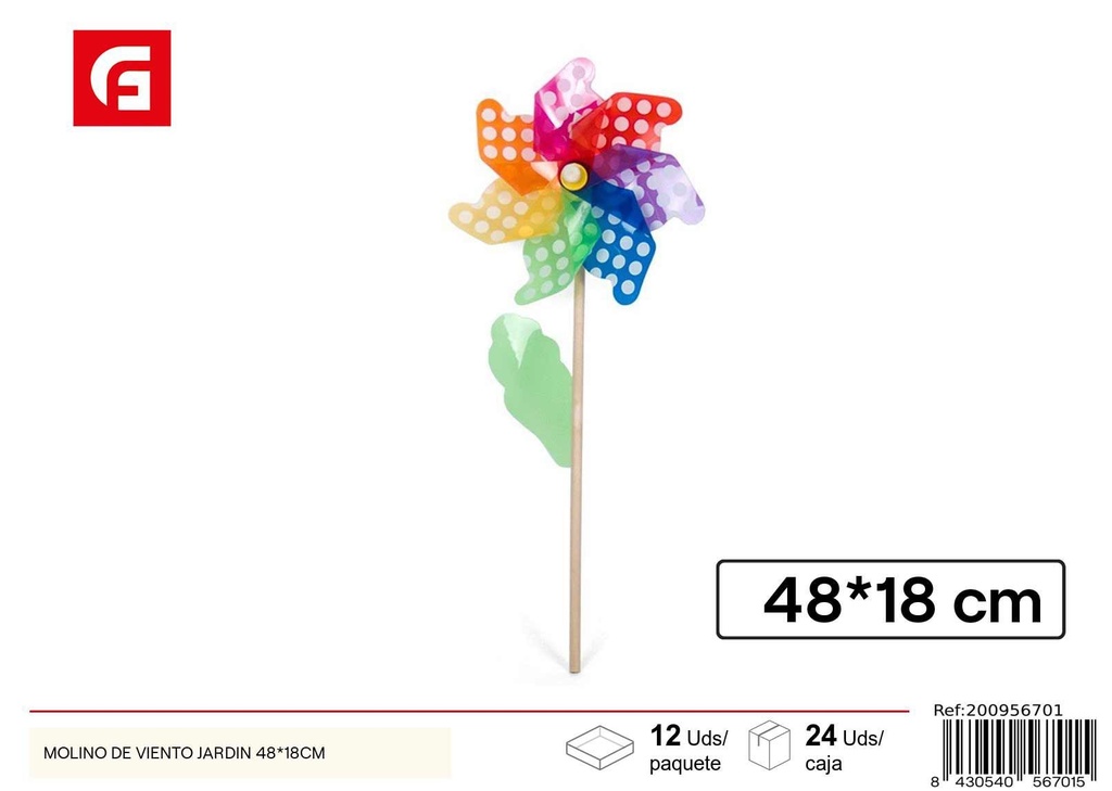Molino de viento jardín 48x18 cm - Decoración de jardín y juegos al aire libre