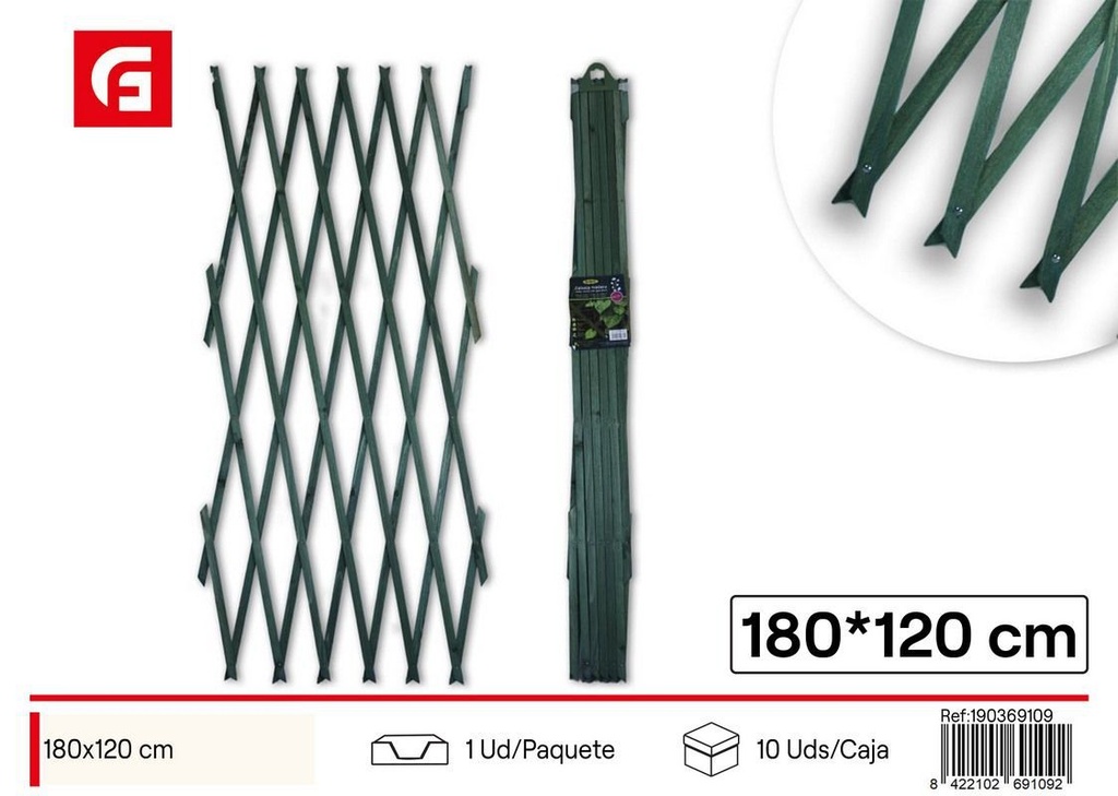 Celosía de madera verde 180 x 120 cm - Jardín y cercas