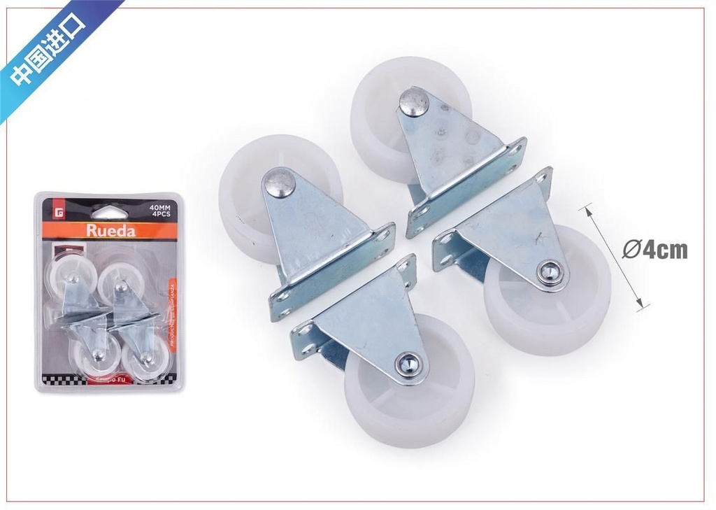 Ruedas fijas 4cm - Ruedas y accesorios para muebles