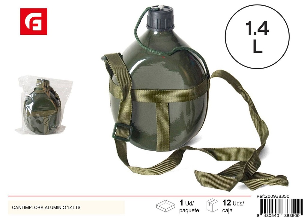 Cantimplora de aluminio 1.4L - Utensilios de cocina para camping