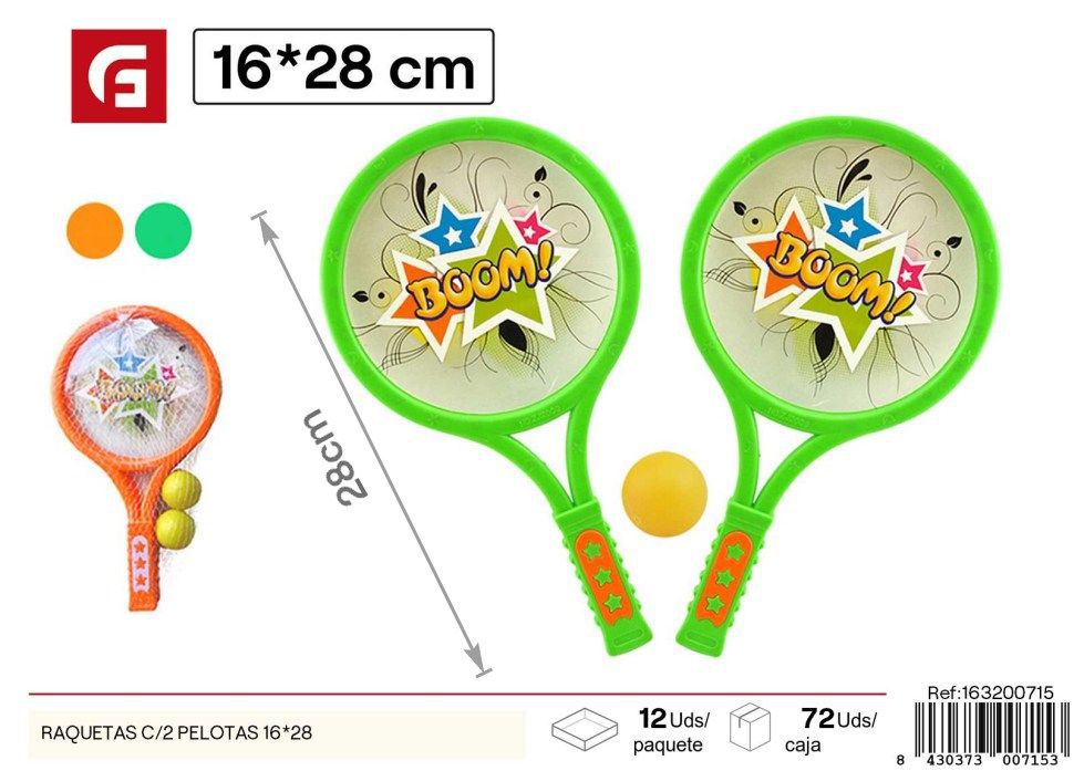 Raquetas de playa con 2 pelotas 16x28 - Juguetes de verano