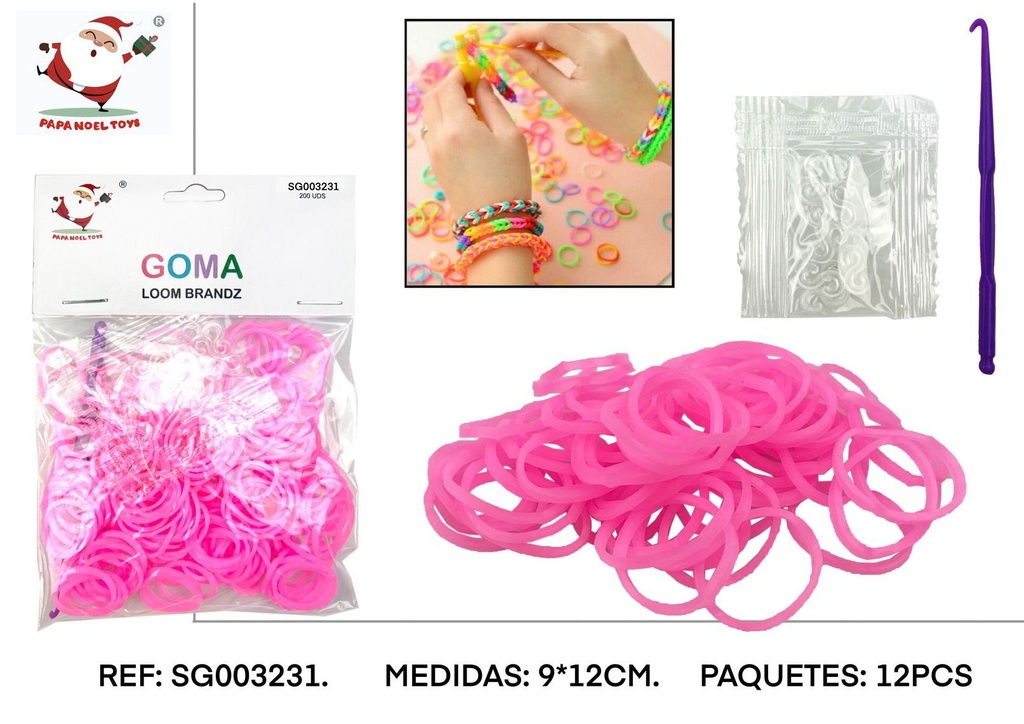 Goma para manualidades en bolsa rosa pálido (pack de 12) - Materiales de manualidades