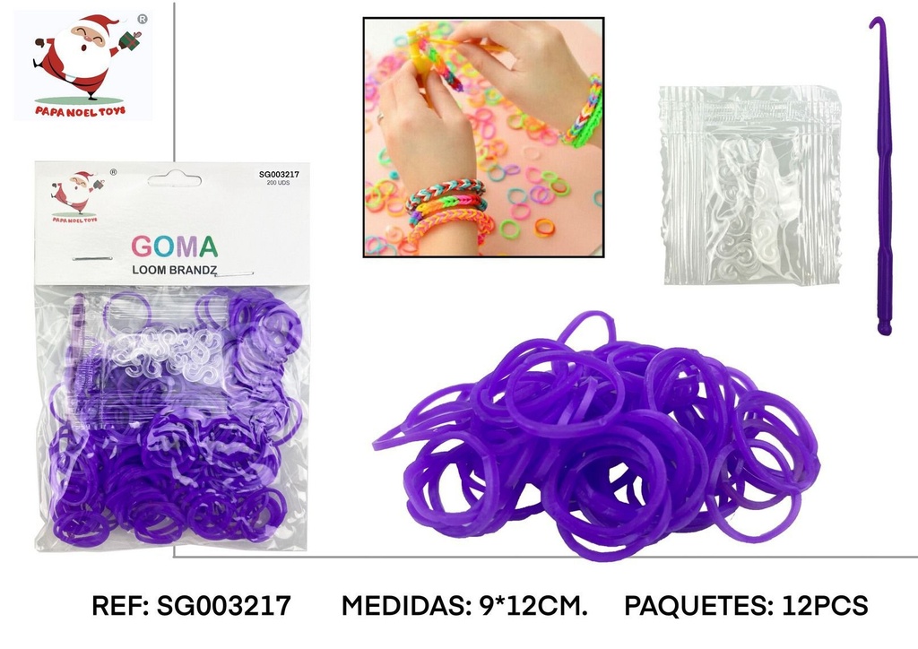 Goma para manualidades en bolsa morada (pack de 12) - Materiales de manualidades