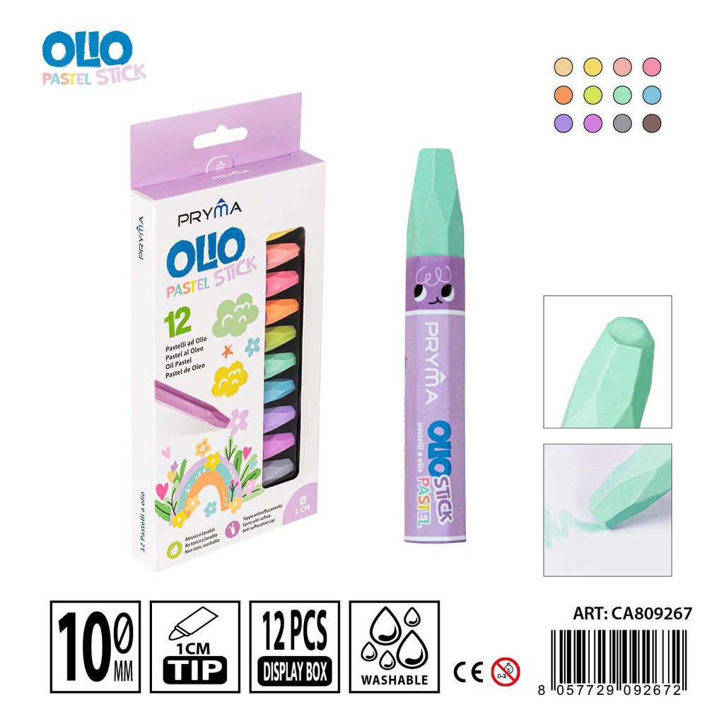 Barras de óleo pastel 12 piezas - Utensilios de arte