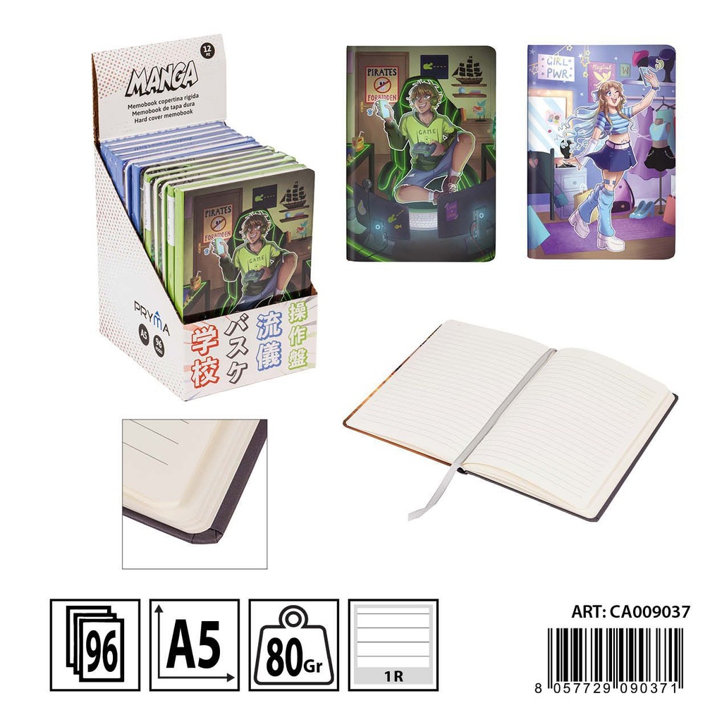 Libreta tapa dura A5 96 hojas diseño de maquillaje y juego - Papelería y material escolar