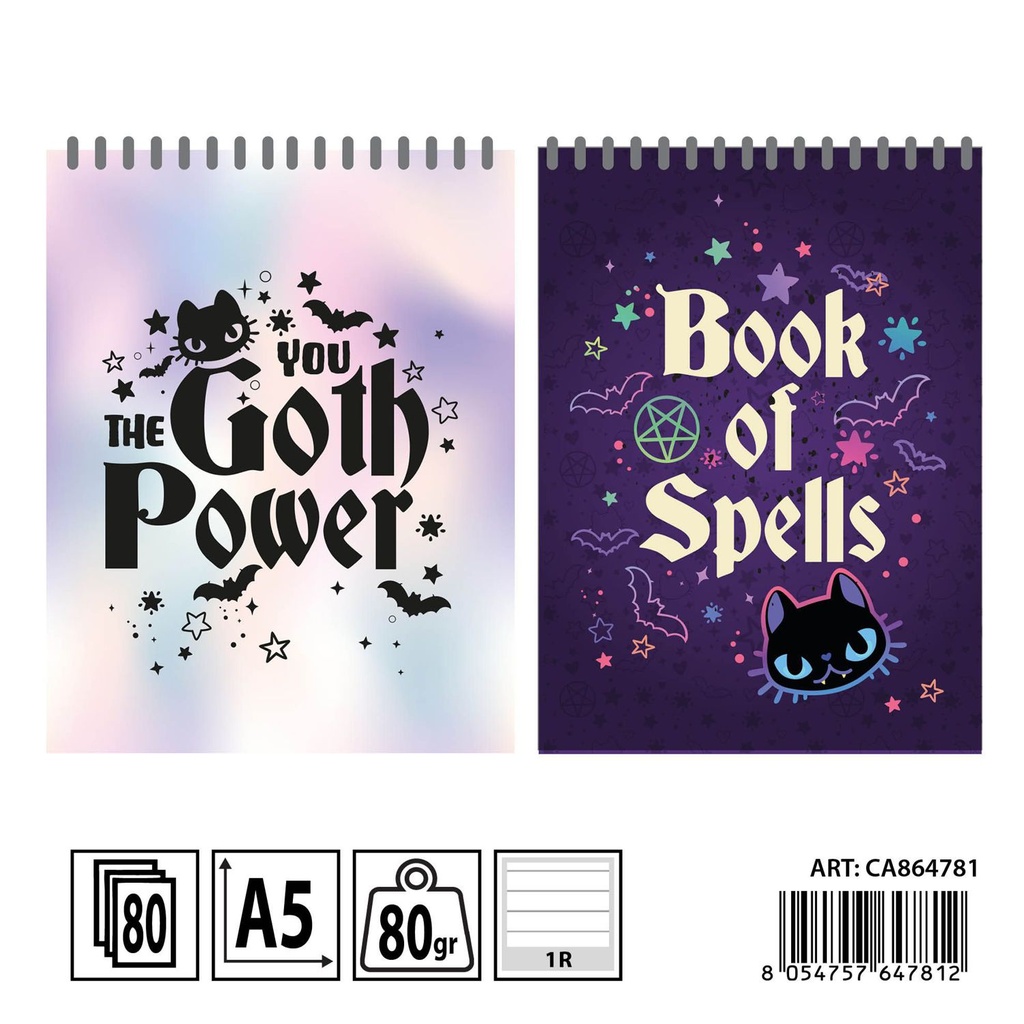 Cuaderno espiral A5 70f 80g 1R - Material escolar