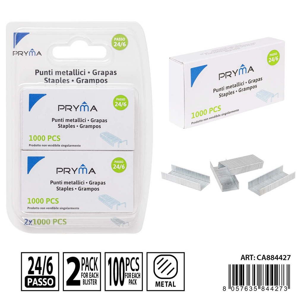 Grapas 24/6 1000 piezas - Material de oficina