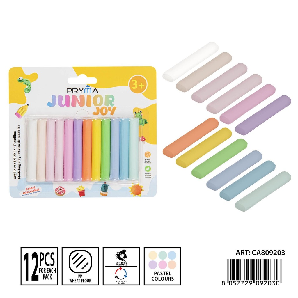 Plastilina 12 piezas pastel - Manualidades