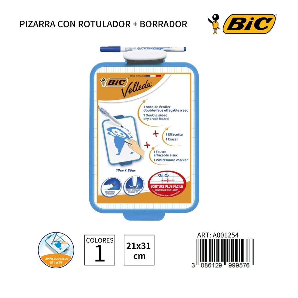 Pizarra con rotulador y borrador 21x31cm - Papelería y pizarras para escribir
