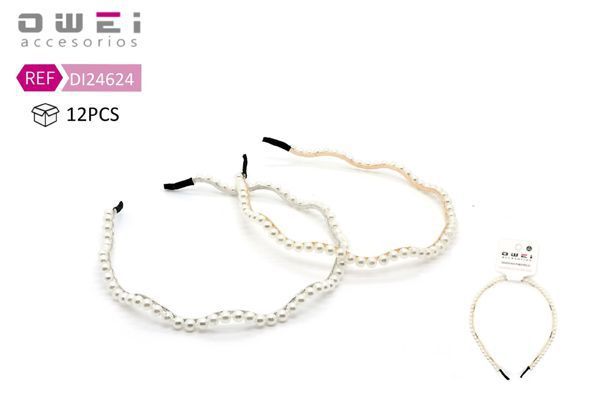 Diademas 12/u DI24624 OW - Diademas decorativas para cabello