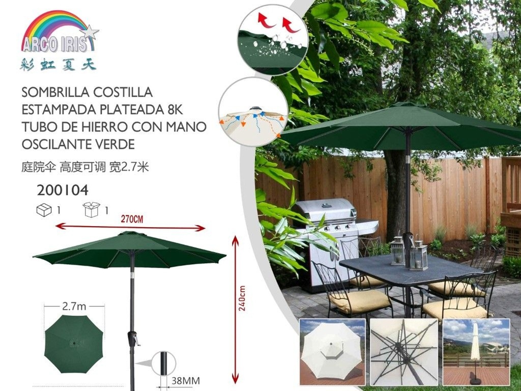 Sombrilla de patio de verano - Accesorio para exteriores y proteger del sol