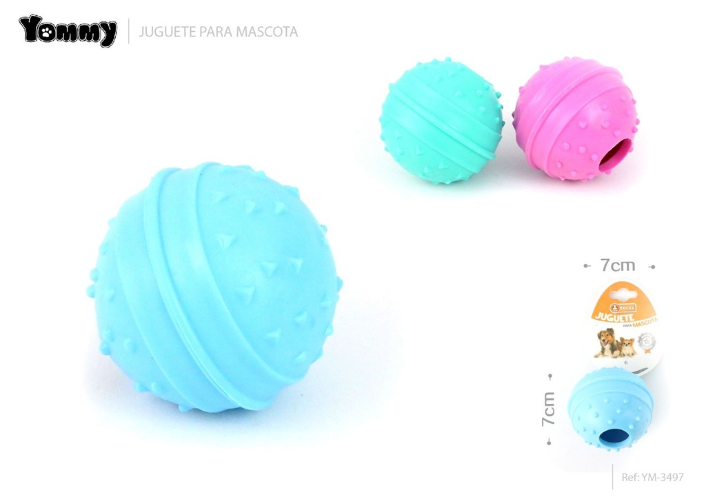 Juguete de bola de goma con sistema de liberación de golosinas para mascotas 7 cm - Nuevos productos para mascotas