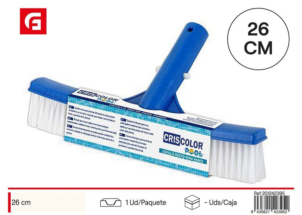 Cepillo recto para pared de piscina 26 cm - Accesorios de piscina