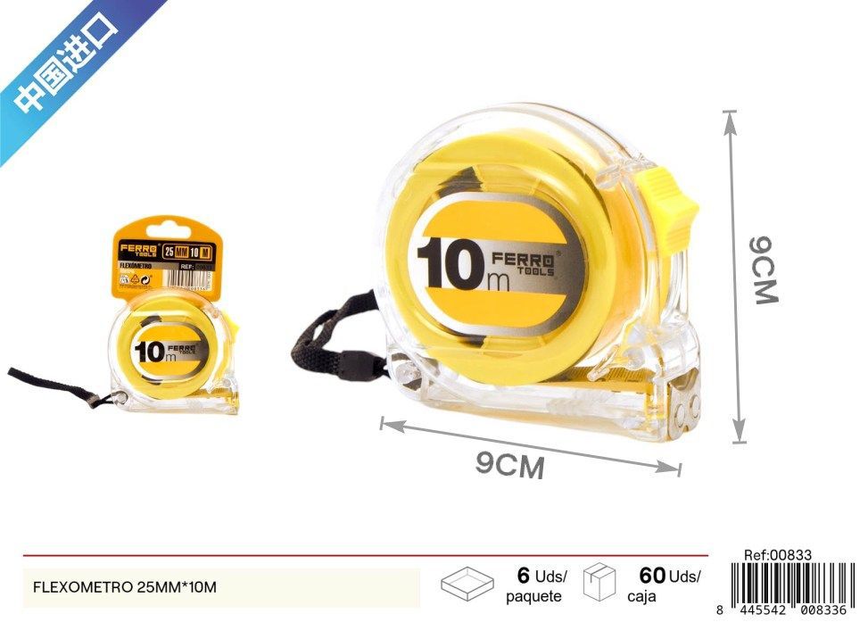 Flexómetro transparente con métrico 25mm*10m - Herramientas de medición y ferretería