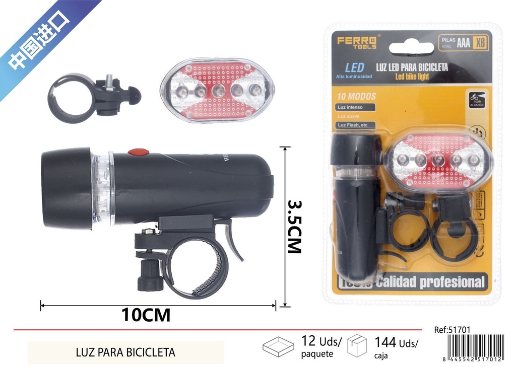 Conjunto de luces de bicicleta LED - Accesorios para bicicletas