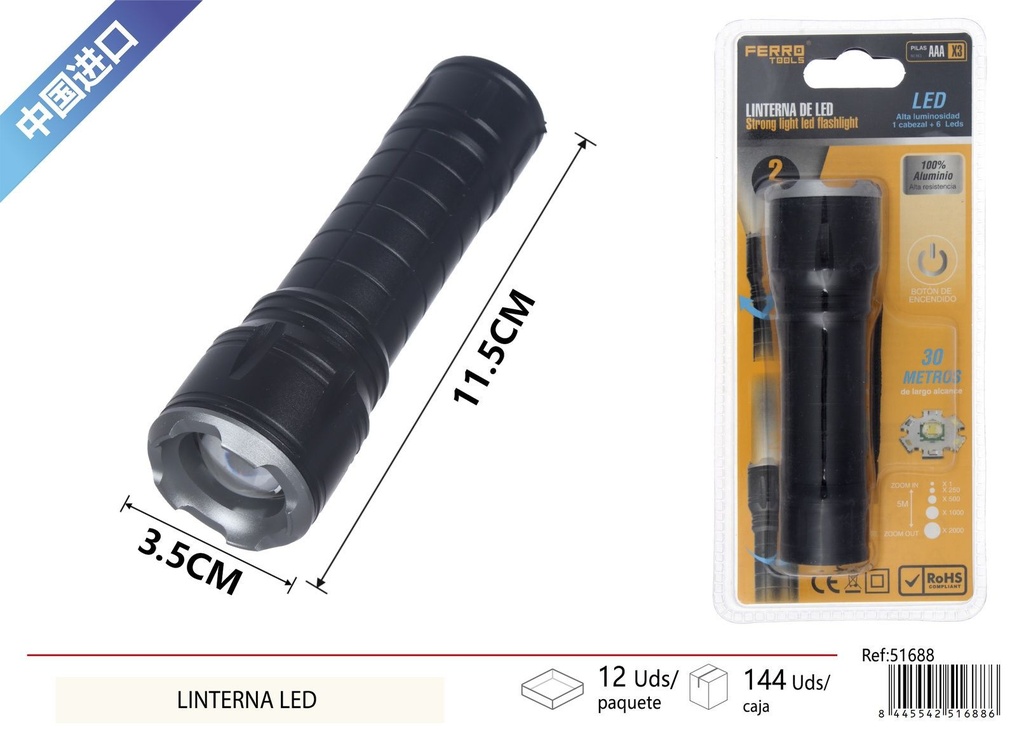 Lintera LED zoom - Electrónica y lámparas de trabajo