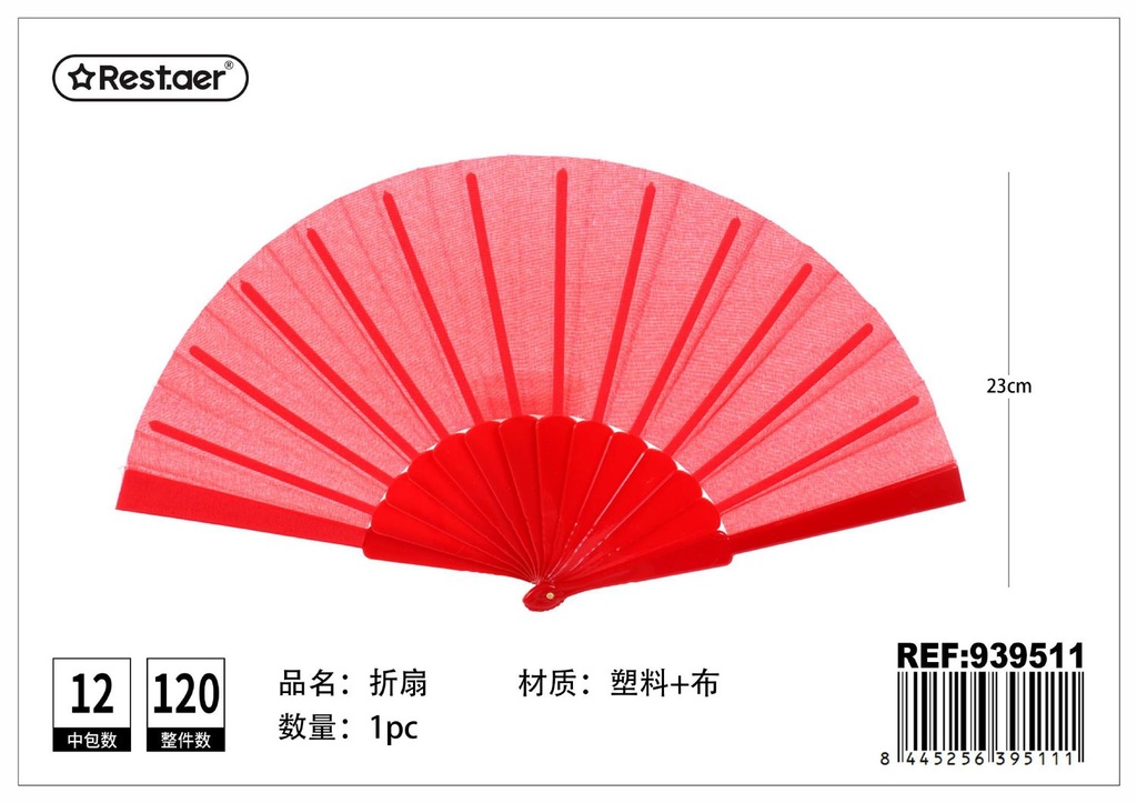 Abanico de plástico rojo - Productos de temporada