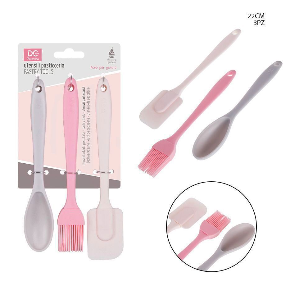 Kit de silicona espátula + brocha + cuchara 3 piezas - Utensilios de repostería