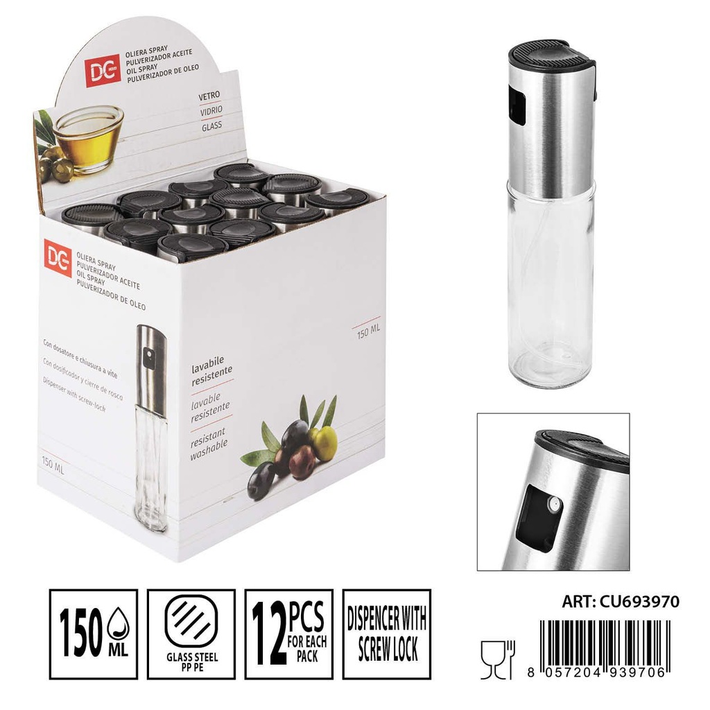 Pulverizador de aceite 150 ml de vidrio - Accesorios de cocina