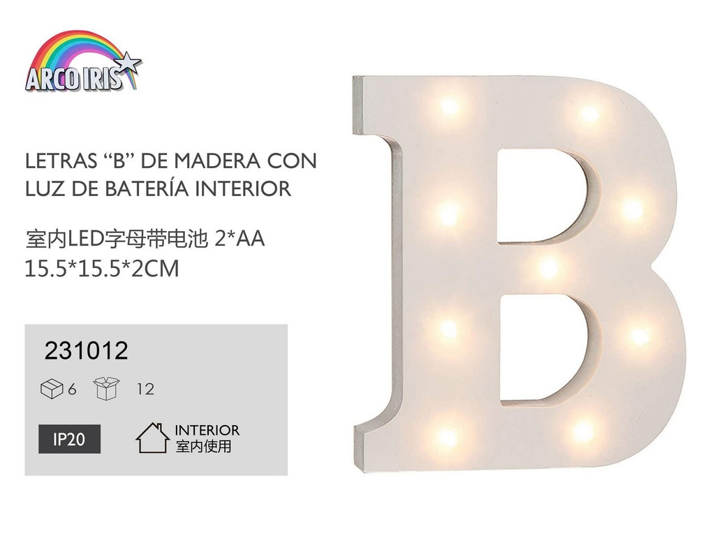 Letra con luz - B - Artículos de fiesta y decoración