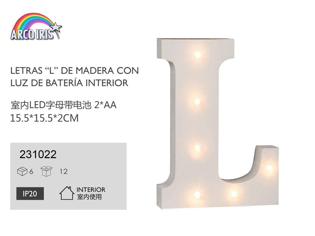 Letra con luz - L - Decoración y fiestas