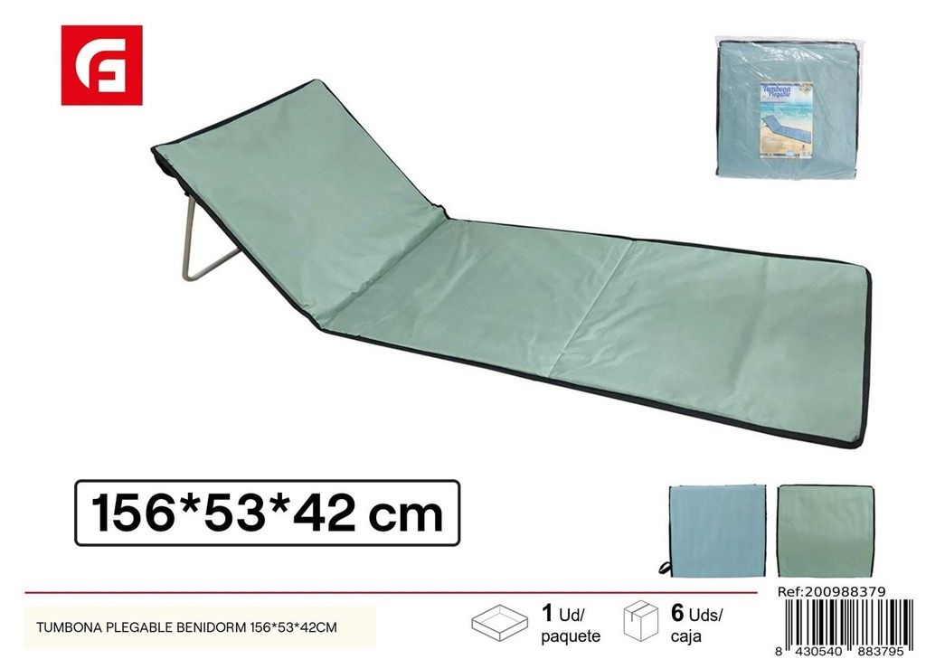 Tumbona plegable Benidorm 156*53*42cm - Muebles de playa y tumbonas