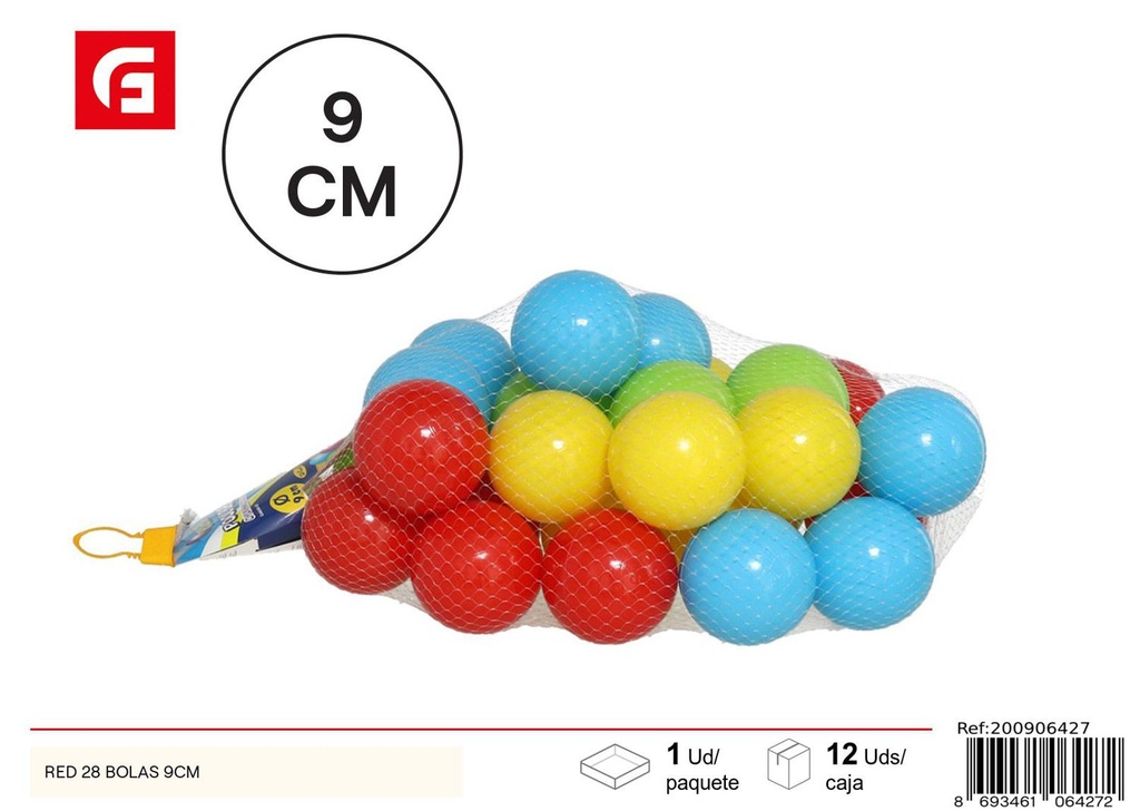 Bolitas de juguete red 28 bolas 9 cm - Juguetes y bolas para niños