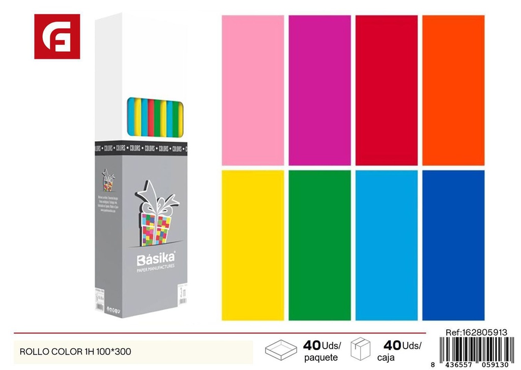 Rollo de papel de regalo color 100x300 cm - Papelería para envoltorios de regalos