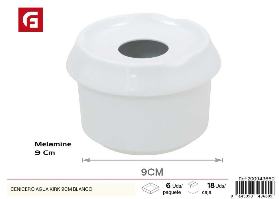 Cenicero de agua Kirk 9cm blanco - Artículos para fumadores