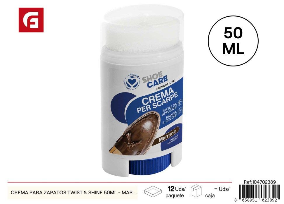 Crema para zapatos Twist & Shine 50 ml marrón - Productos de cuidado del calzado