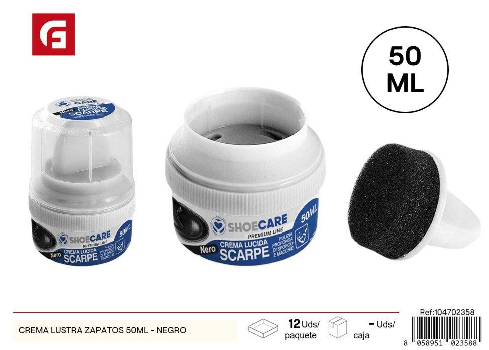 Crema lustra zapatos 50 ml negro - Productos de acondicionado de calzado