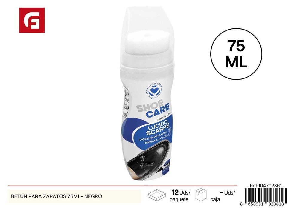 Betún para zapatos 75 ml negro - Mantenimiento y cuidado de calzado