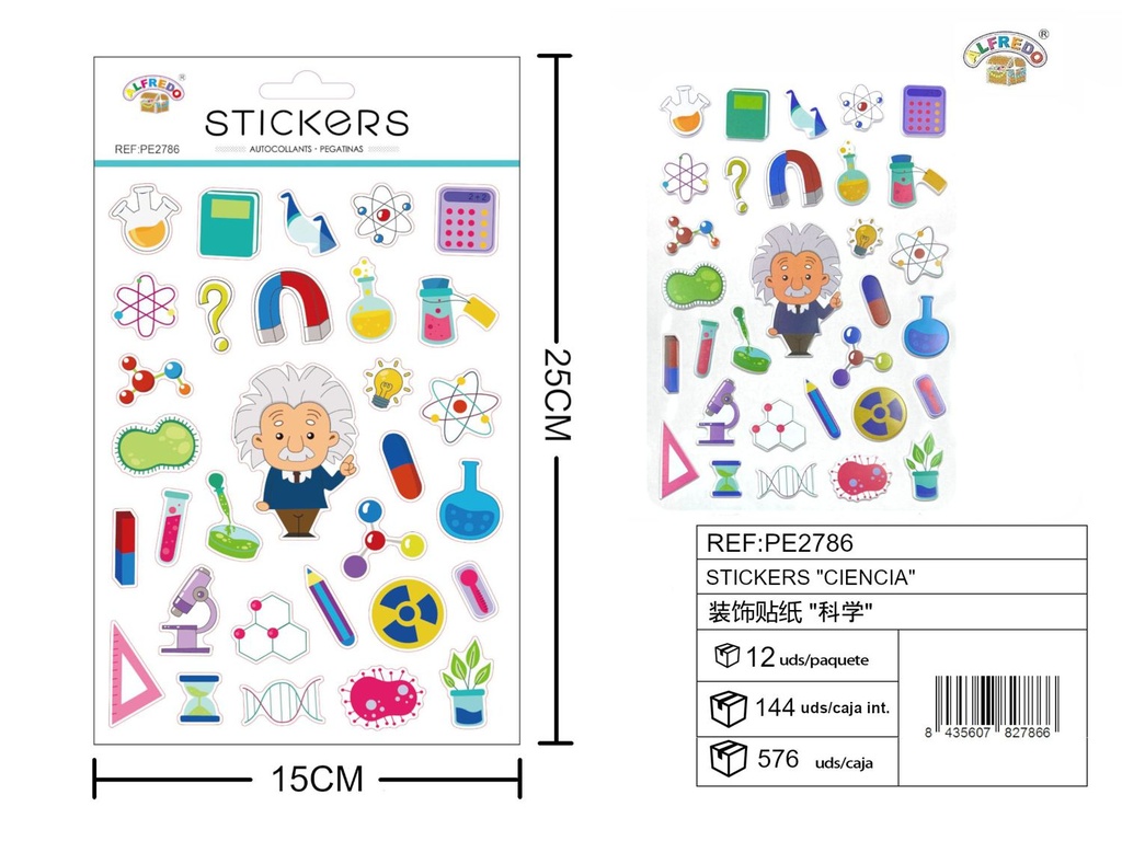 Stickes "Ciencia" 15x25 cm - Adhesivos educativos y divertidos