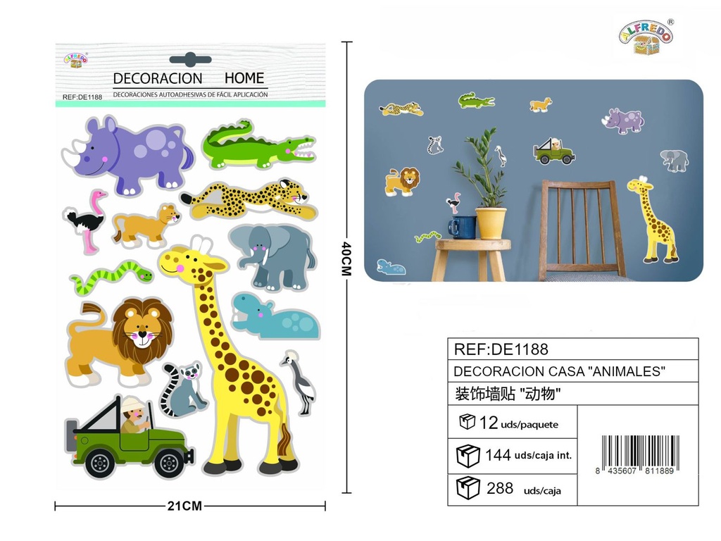 Decoración casa "Animales" 21x40 m - Adorno temático para el hogar