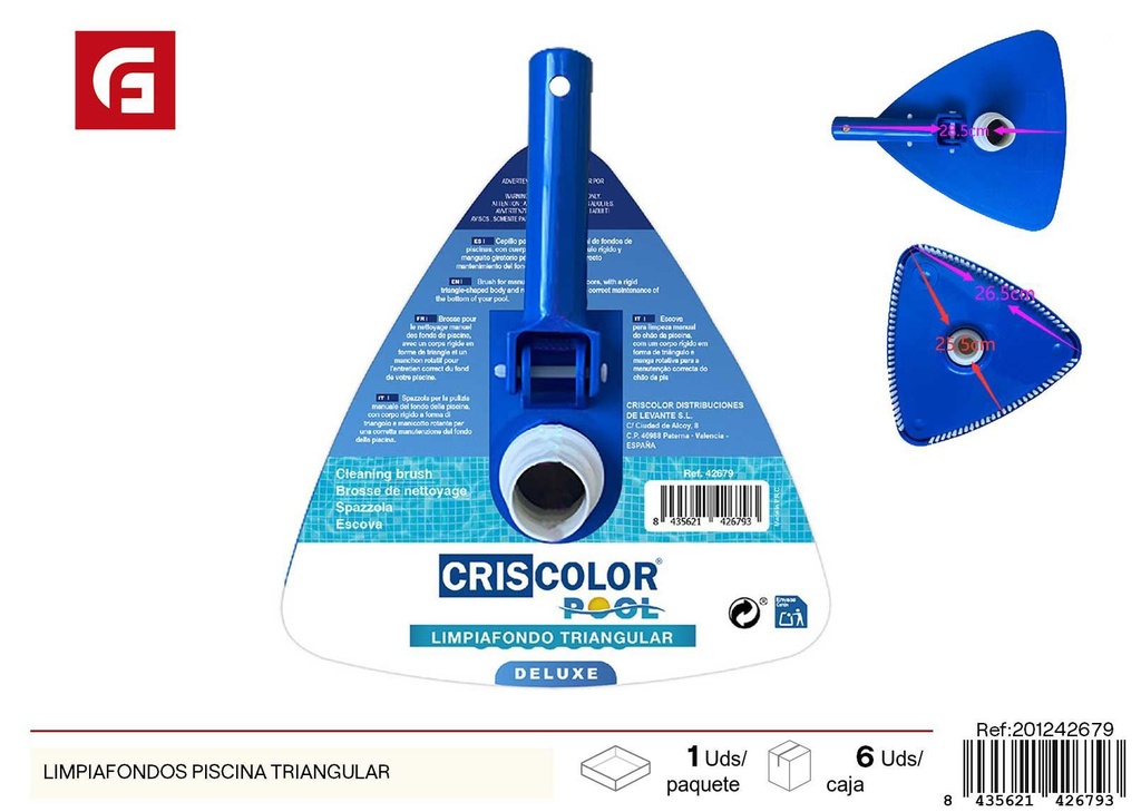Limpiafondos triangular para piscina - Accesorios de piscina