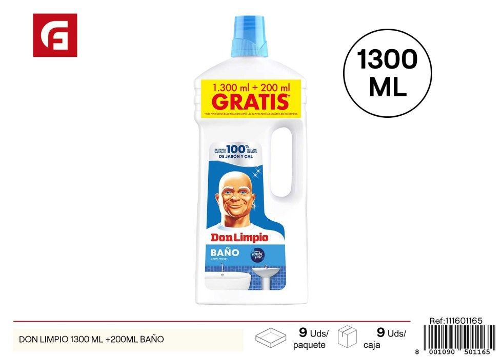  Limpiador de baño Don Limpio 1300ml + 200ml - Productos de limpieza