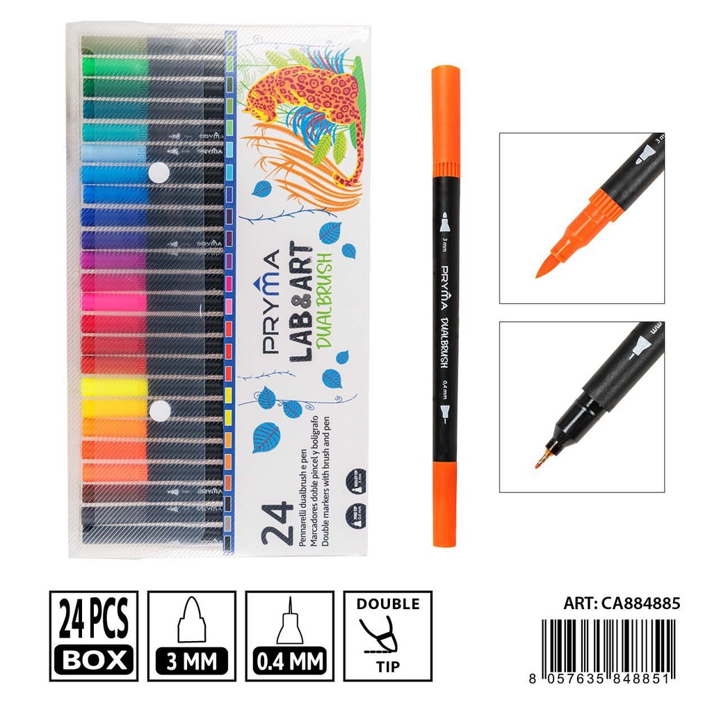 Ratulador doble pincel 24 colores - Rotuladores para dibujo y manualidades