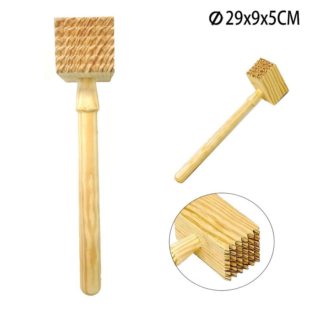 Mazo para carne de madera 29X9X5CM - Utensilios de cocina para preparar carnes