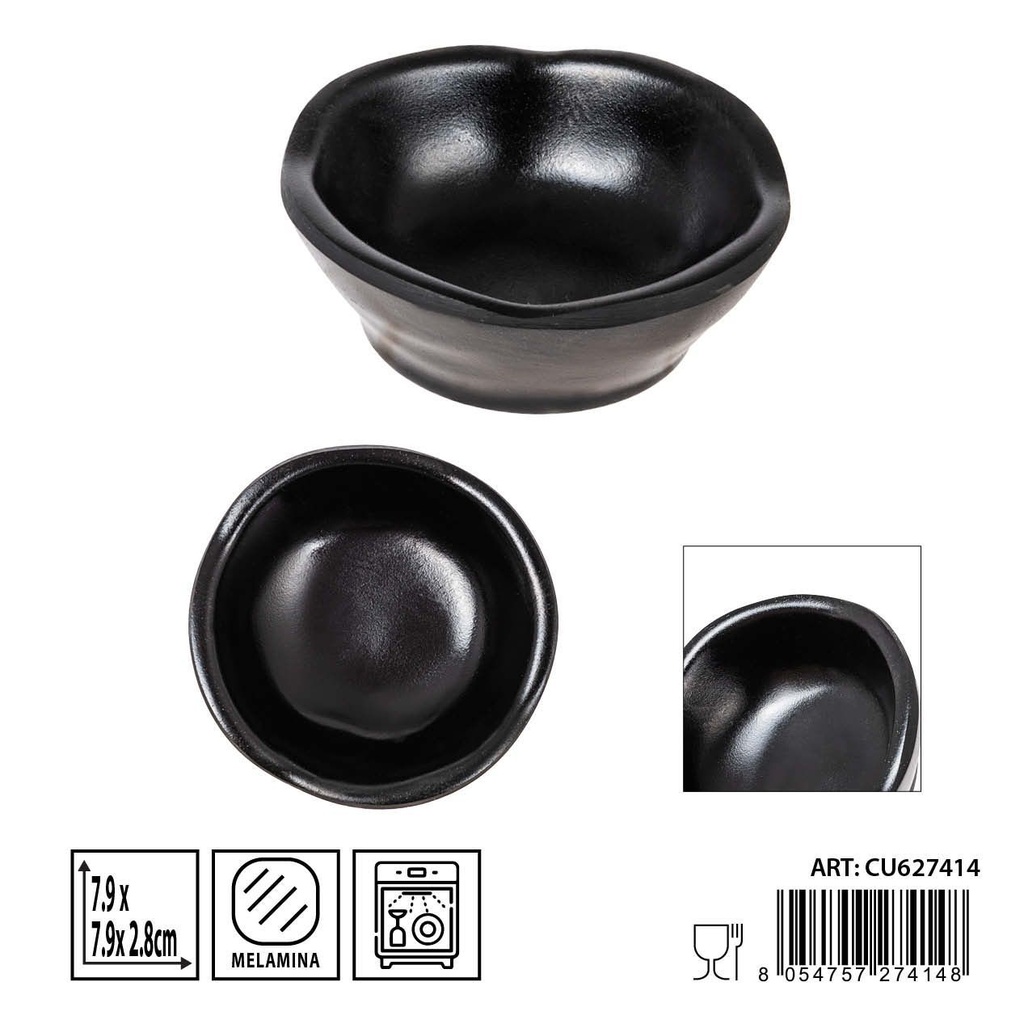 Salsiera de melamina negra 7.9x7.9x2.8 cm - Utensilios de cocina