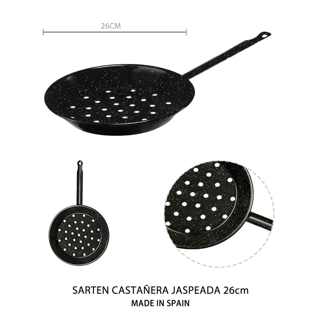 Sartén castañera jaspeada de 26cm - Utensilios de cocina para preparar alimentos